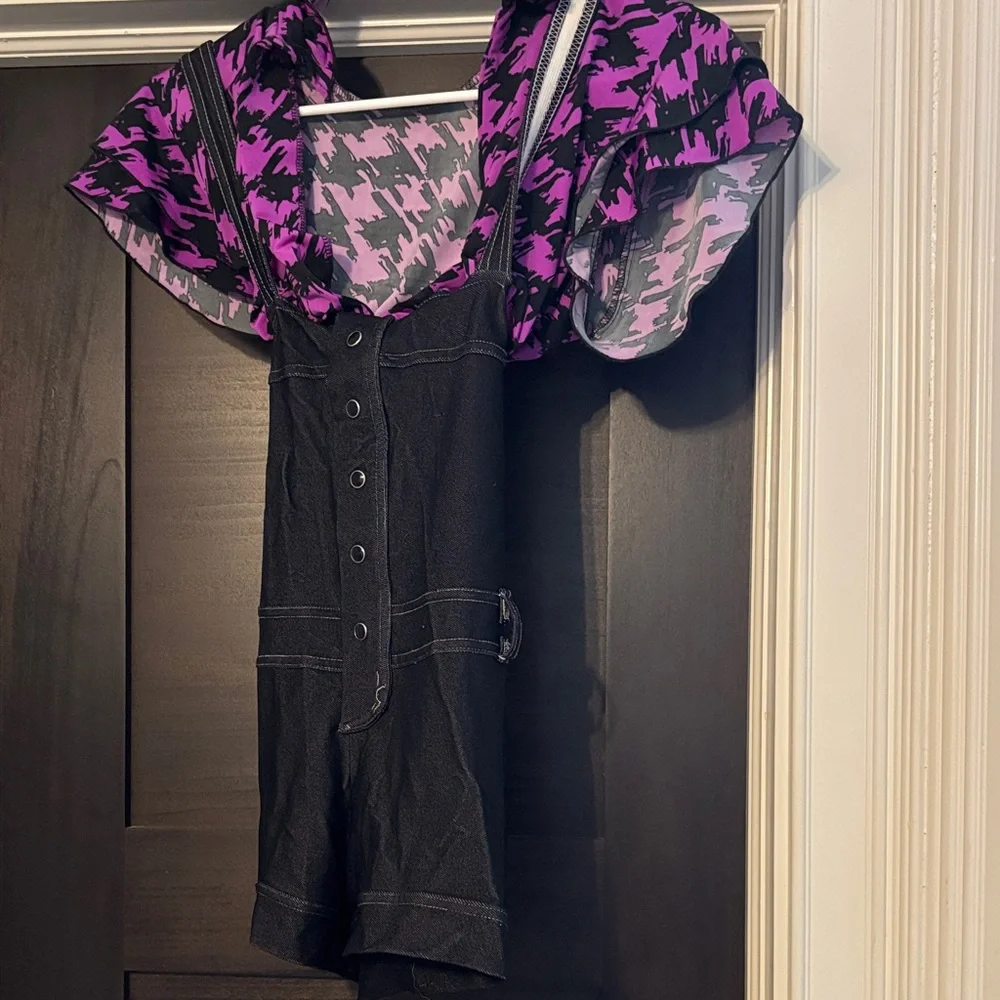 Kids Purple and Black Dance Costume